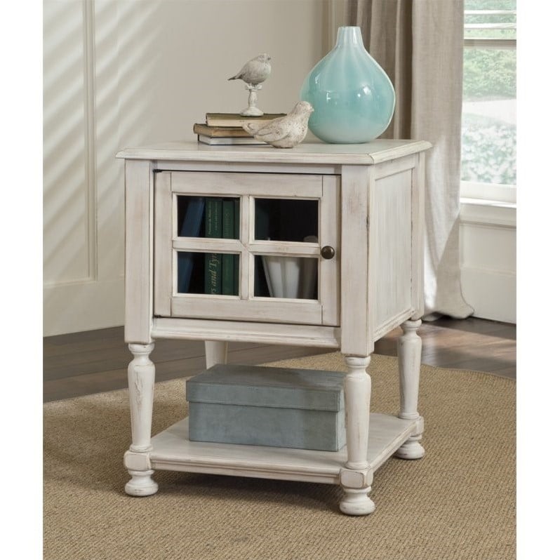 Ashley Furniture Mirimyn Chair Side End Table with Glass Insert in