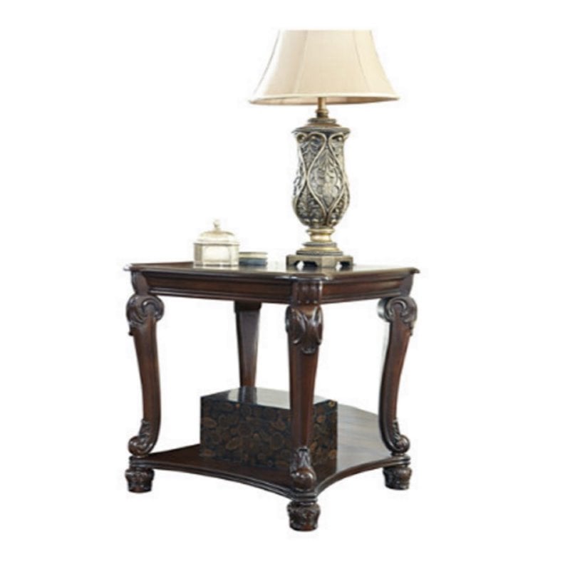 Ashley Norcastle Square End Table in Dark Brown - T519-2