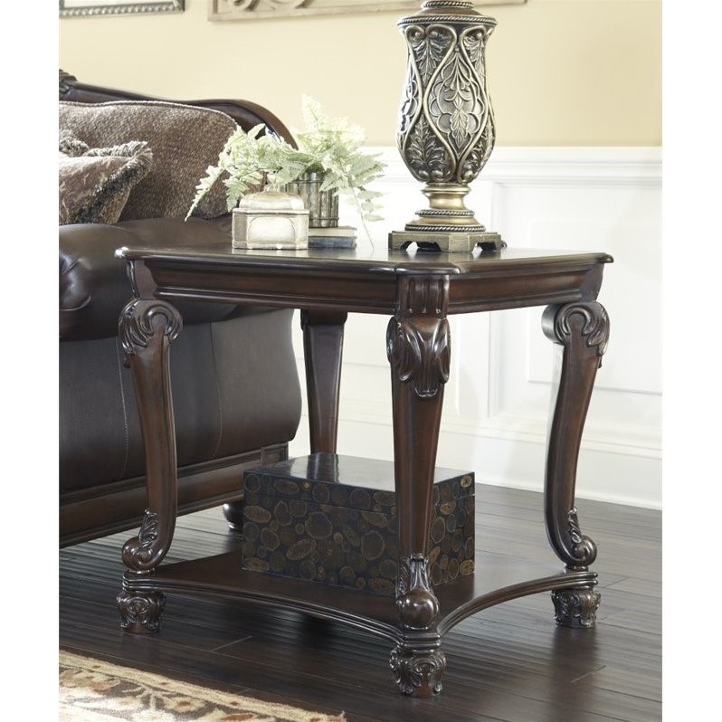 Ashley Norcastle Square End Table in Dark Brown T5192