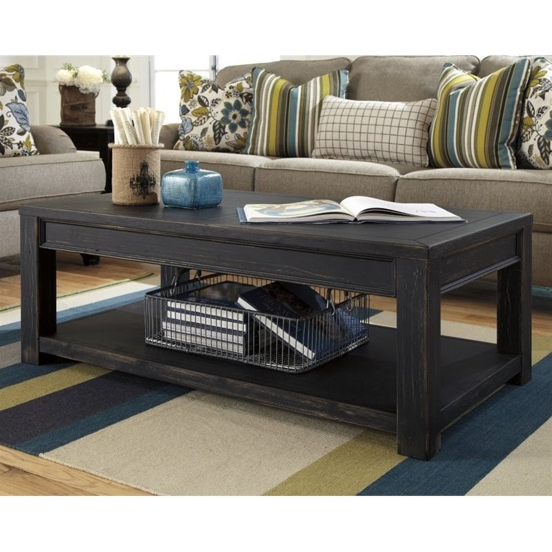 Ashley Furniture Gavelston Rectangular Coffee Table In Black T732 1