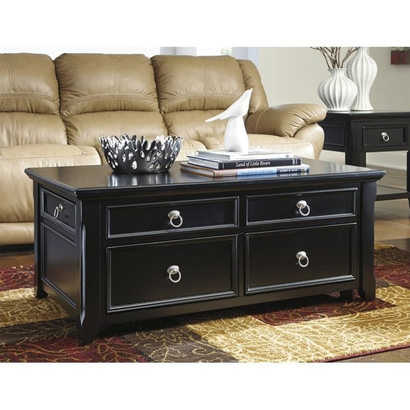 Ashley Greensburg Lift Top Coffee Table in Black - T811-20