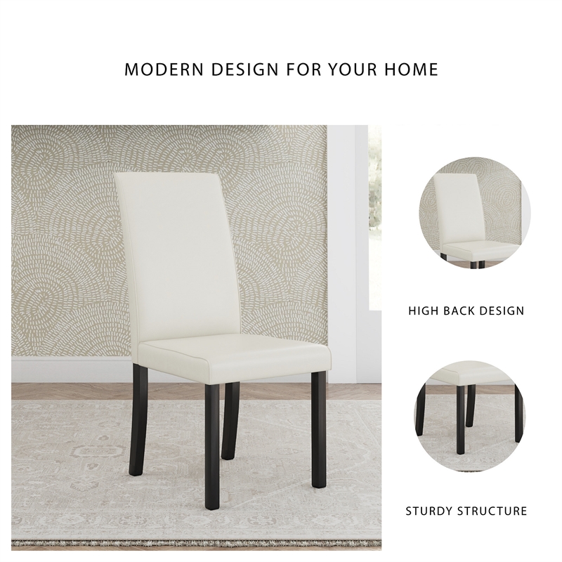 Ashley Furniture Kimonte Fabric Upholstered Dining Chair in Ivory