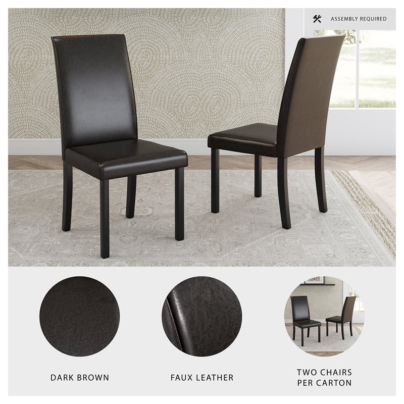 Ashley Kimonte Faux Leather Dining Side Chair in Brown Mahogany