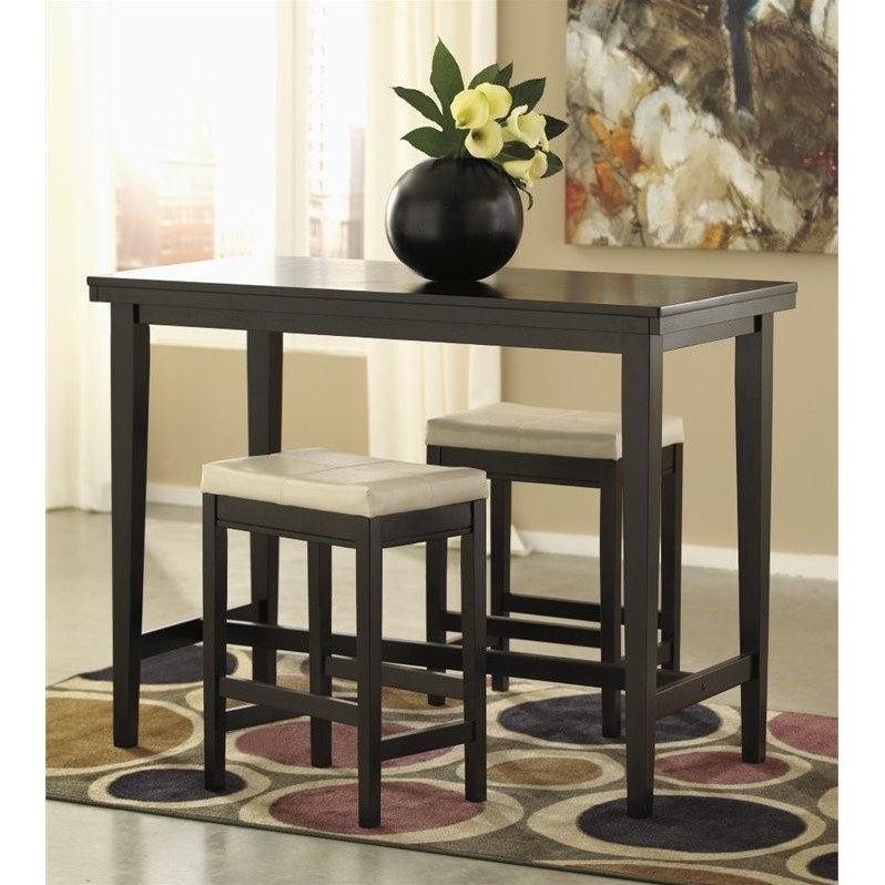 Ashley Kimonte Rectangular Counter Height Dining Table in Dark Brown