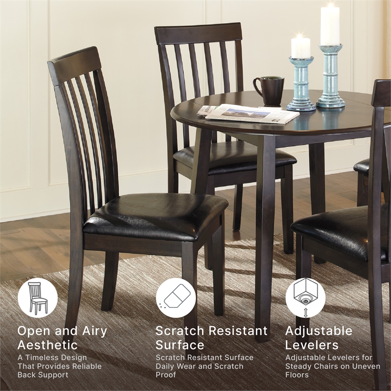 Ashley Furniture Hammis Faux Leather Side Chair in Dark Brown