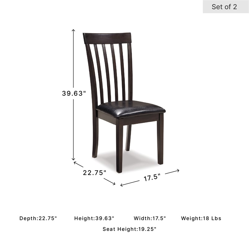 Ashley Furniture Hammis Faux Leather Side Chair in Dark Brown