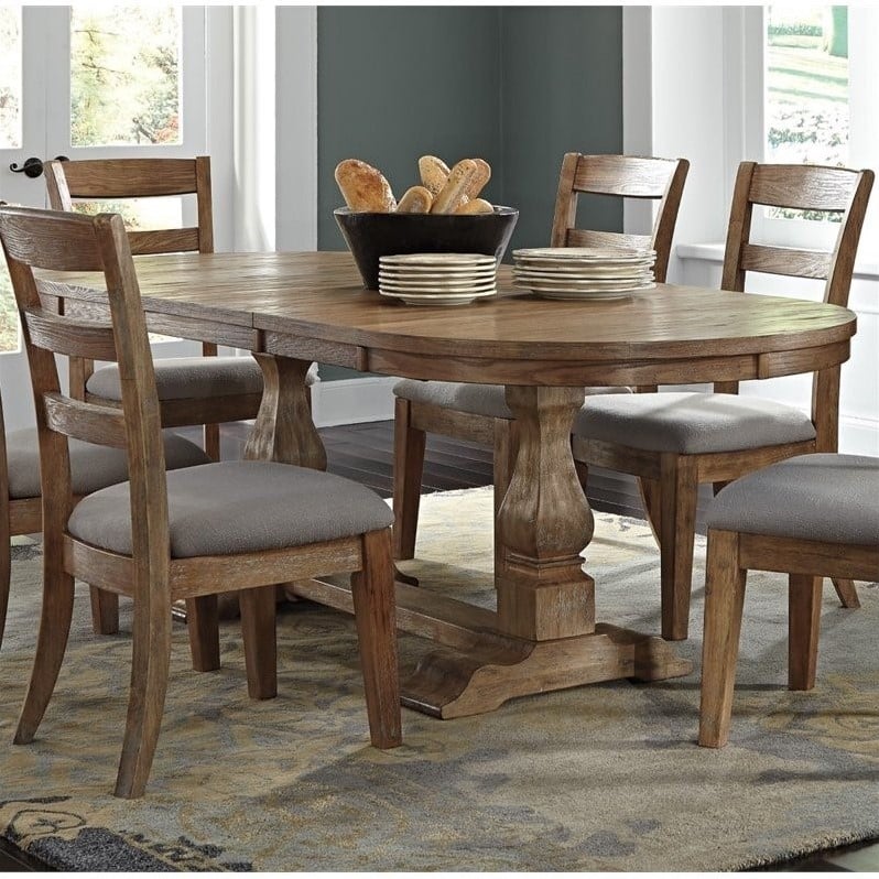 Ashley Danimore Oval Butterfly Dining Table in Light Brown - D473-45TB-KIT