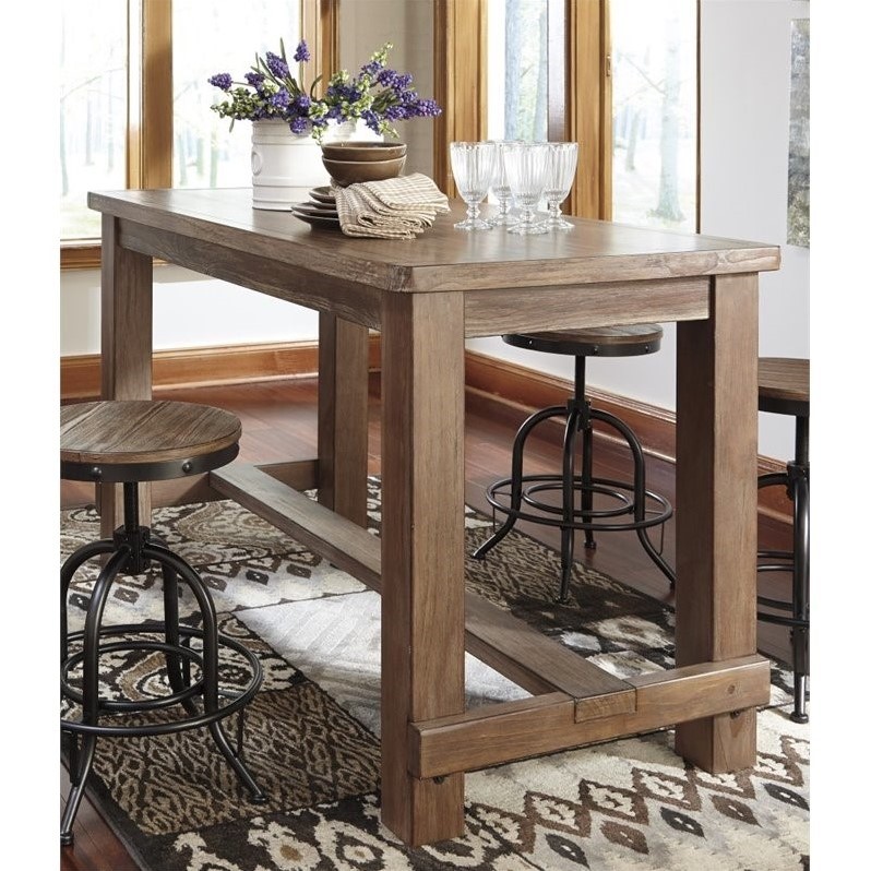 Ashley Pinnadel Rectangular Counter Height Dining Table in ...