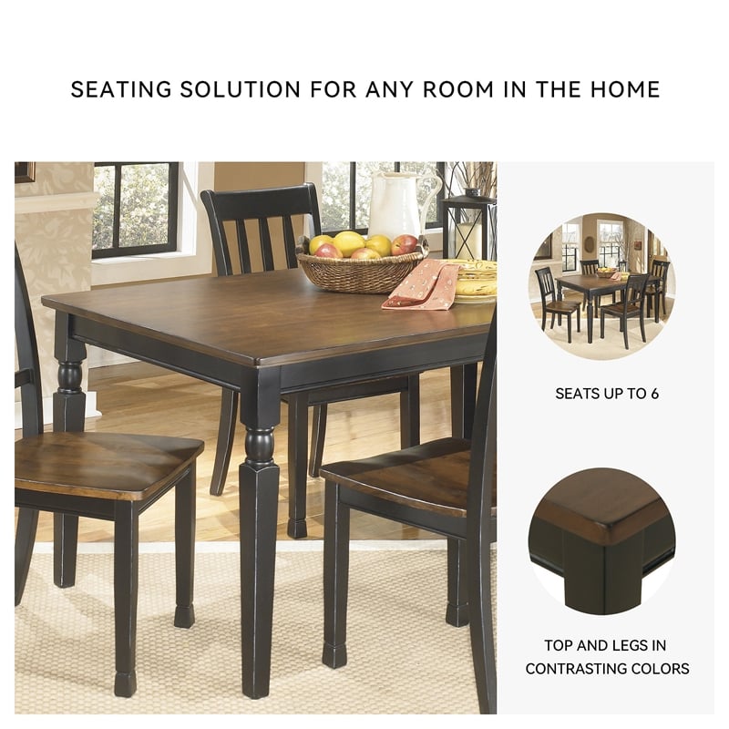 Ashley Owingsville Rectangular Dining Table in Black and Brown