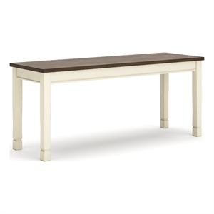 Ashley Furniture Whitesburg 42&quot Dining Bench in Brown and Cottage White