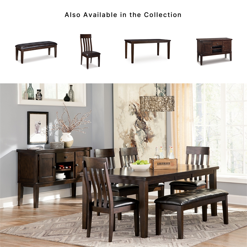 Ashley Haddigan Large Upholstered Dining Bench in Dark Brown