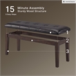 Ashley Haddigan Large Upholstered Dining Bench in Dark Brown