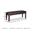 Ashley Haddigan Large Upholstered Dining Bench in Dark Brown