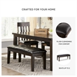 Ashley Haddigan Large Upholstered Dining Bench in Dark Brown