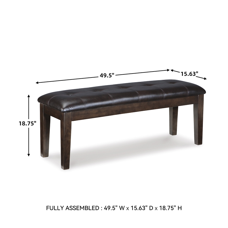 Ashley Haddigan Large Upholstered Dining Bench in Dark Brown