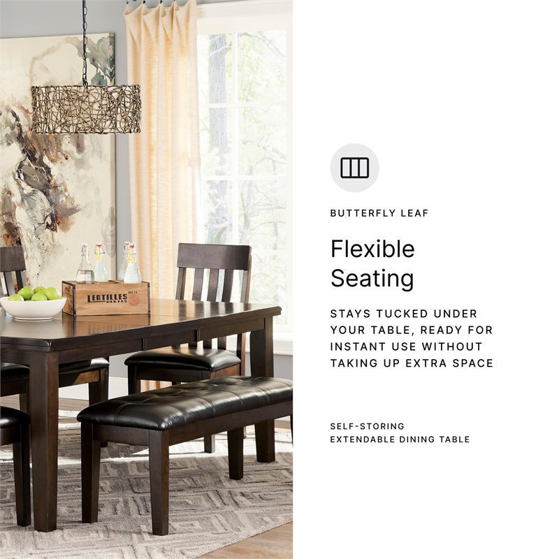 Ashley Haddigan Rectangular Butterfly Dining Table in Dark Brown