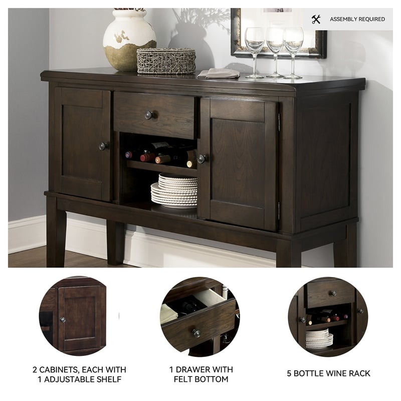 Signature Design by Ashley Haddigan Buffet Table in Dark Brown