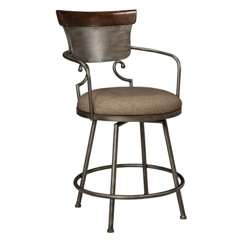 Ashley Furniture Moriann 24" Swivel Metal Counter Stool in Brown D608624
