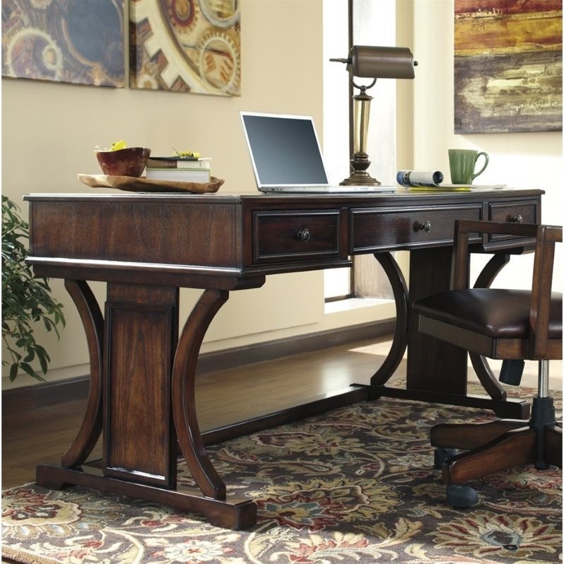 Ashley Devrik Home Office Computer Desk in Brown H61927