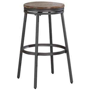 american woodcrafters stockton backless bar stool in slate grey and golden oak