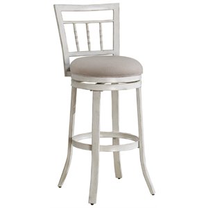 american woodcrafters palazzo swivel bar stool in antique white