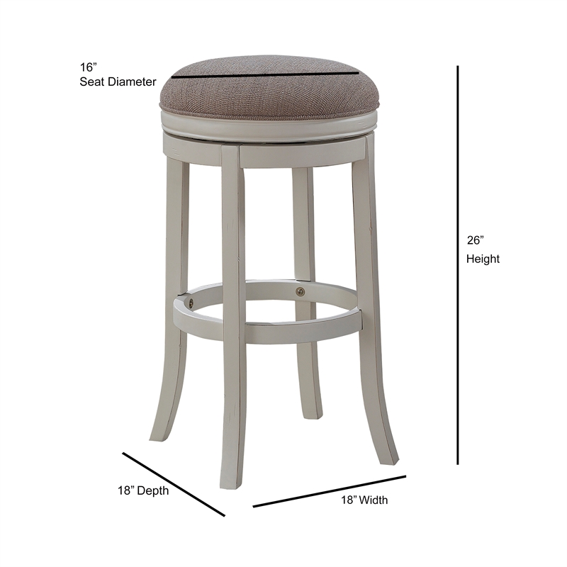 American Woodcrafters Aversa 26-inch Backless Antique White Counter Bar Stool
