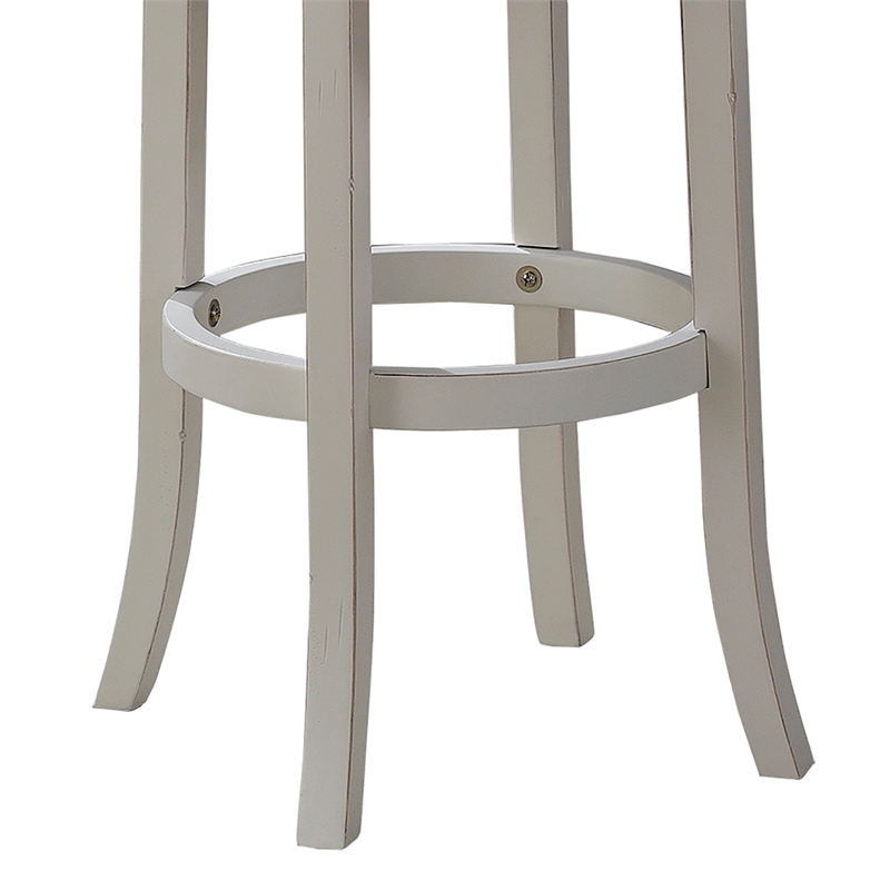 American Woodcrafters Aversa 30-inch Backless Antique White Wood Bar Stool