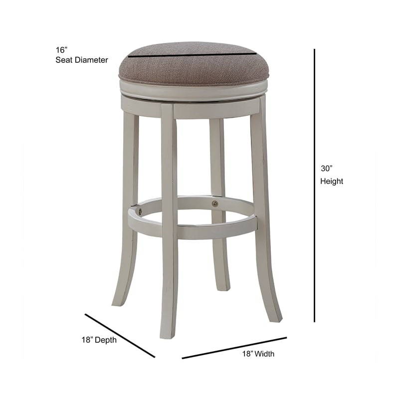 American Woodcrafters Aversa 30-inch Backless Antique White Wood Bar Stool