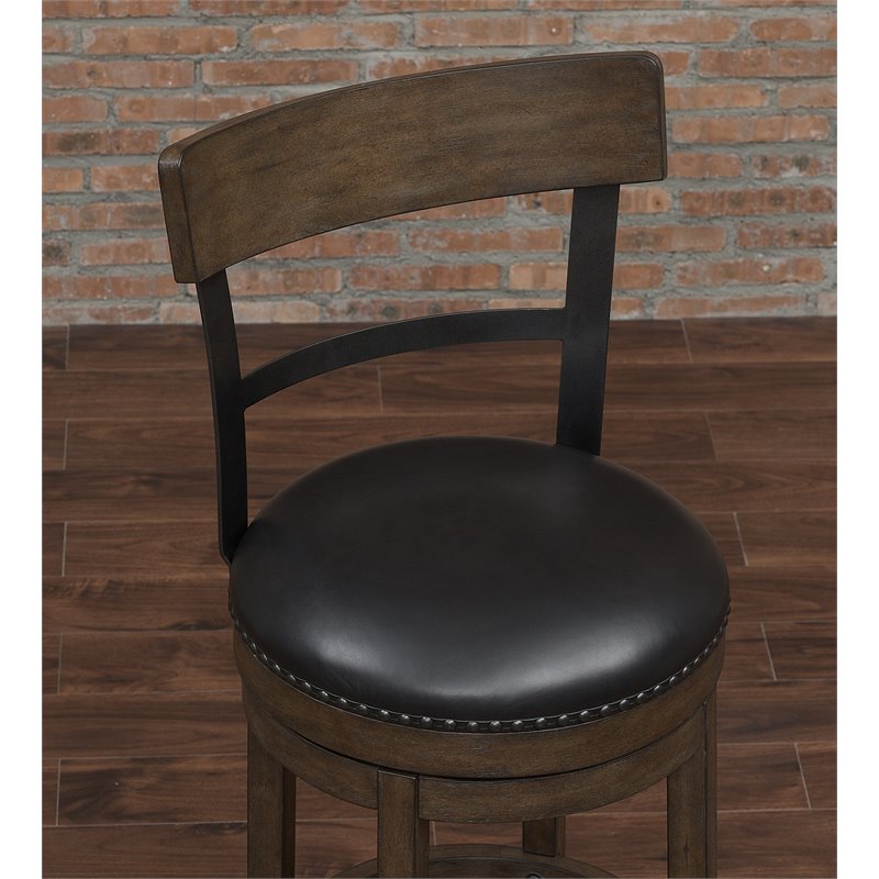 American Woodcrafters Taranto 26-inch Washed Brown Wood Swivel Counter Bar Stool