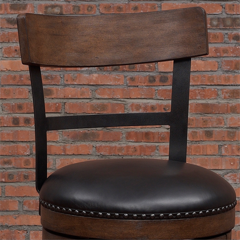 American Woodcrafters Taranto 26-inch Washed Brown Wood Swivel Counter Bar Stool