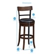 American Woodcrafters Taranto 34-inch Washed Brown Wood Swivel Tall Bar Stool