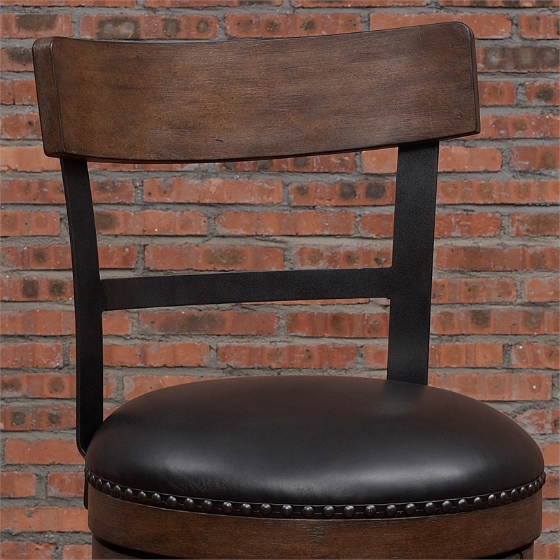 American Woodcrafters Taranto 34-inch Washed Brown Wood Swivel Tall Bar Stool