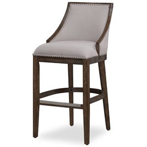 american woodcrafters gilford stationary bar stool in drift brown and beige