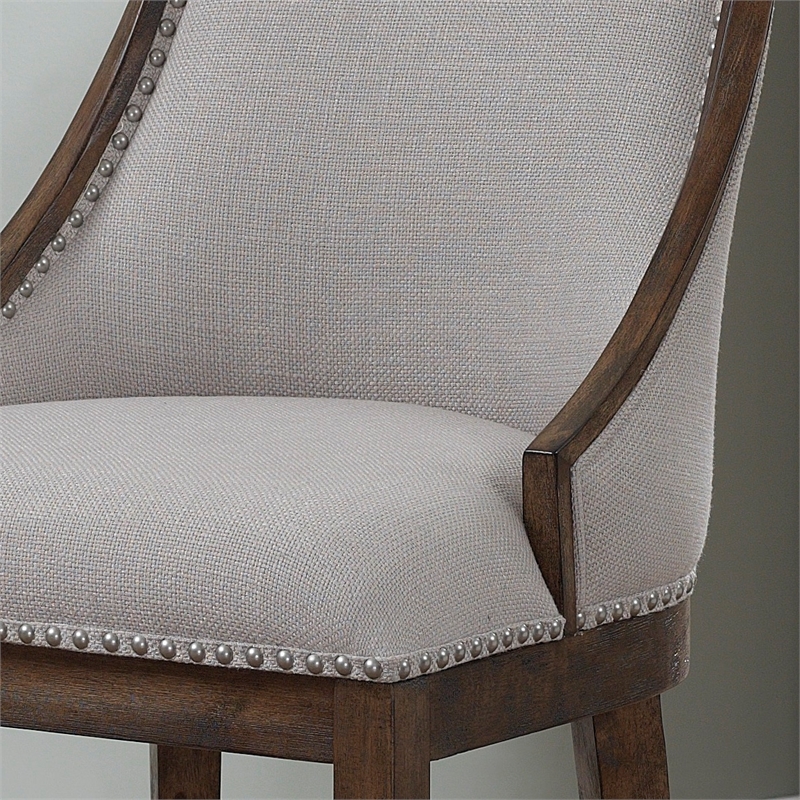 American Woodcrafters Gilford 30-inch Stationary Drift Brown Wood Bar Stool