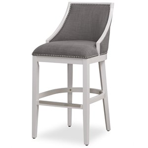 american woodcrafters lanie stationary bar stool in off white grey