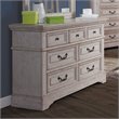 American Woodcrafters Stonebrook Antique Gray Wood Double Dresser
