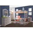 American Woodcrafters Stonebrook Antique Gray Wood Double Dresser