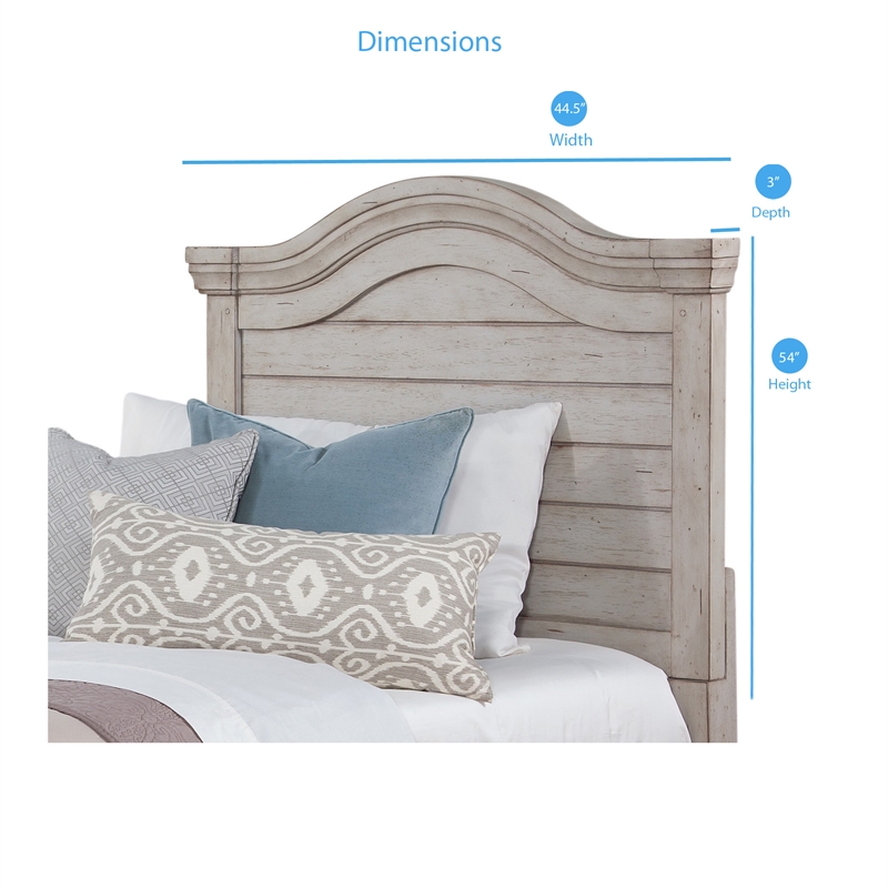 American Woodcrafters Stonebrook Twin Antique Gray Wood Headboard