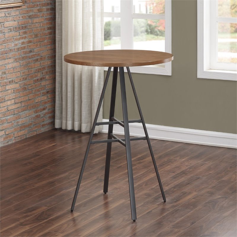 Stockton 42-Inch High Pub Table with Gray Metal Base - P1-101