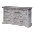 American Woodcrafters Stonebrook 7-Drawer Antique Gray Wood Dresser