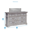 American Woodcrafters Stonebrook 7-Drawer Antique Gray Wood Dresser