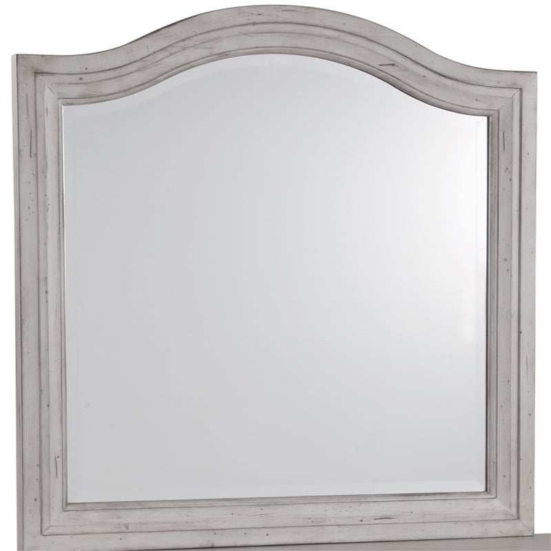 American Woodcrafters Stonebrook Antique Gray Wood 7-Drawer Dresser with Mirror