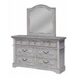 American Woodcrafters Stonebrook Antique Gray Wood 7-Drawer Dresser with Mirror