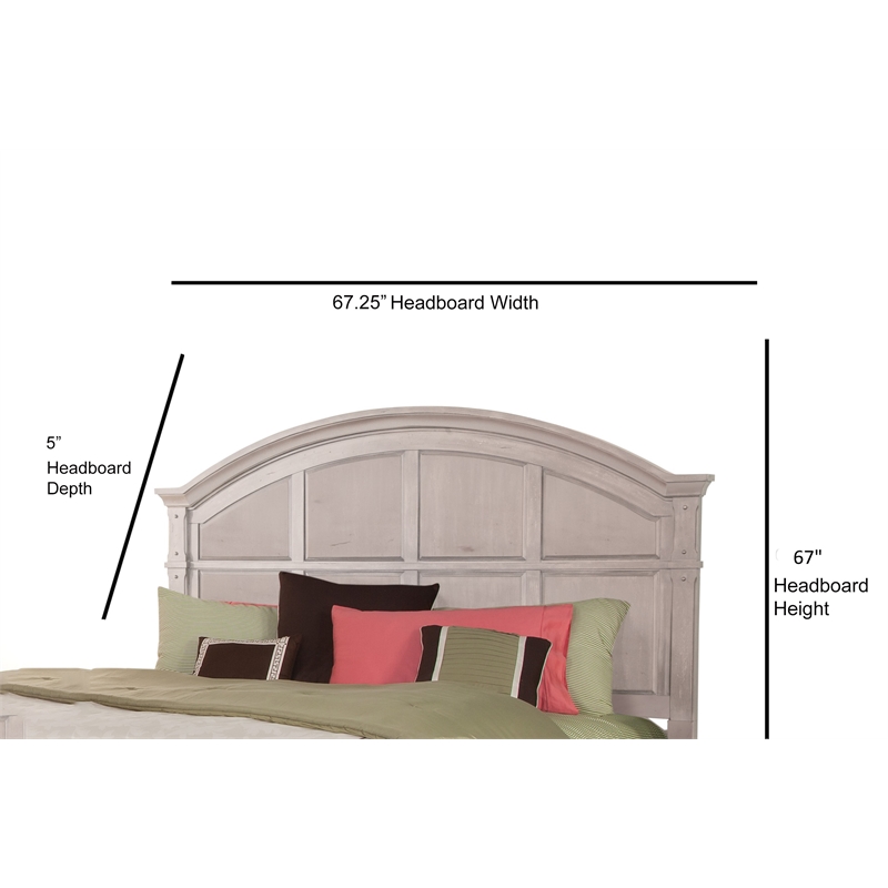 American Woodcrafters Sedona Vintage Style Full-Queen White Wood Panel Headboard