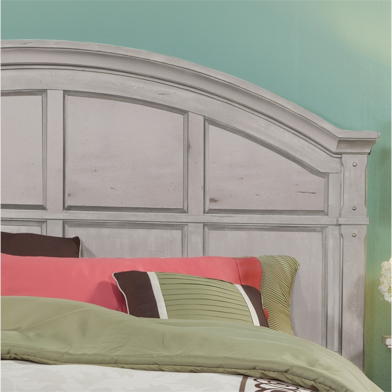 American Woodcrafters Sedona Vintage Style Full-Queen White Wood Panel Headboard