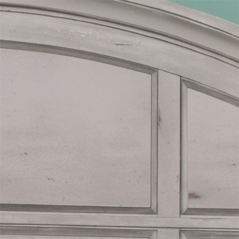 American Woodcrafters Sedona White Wood Arched King Panel Headboard