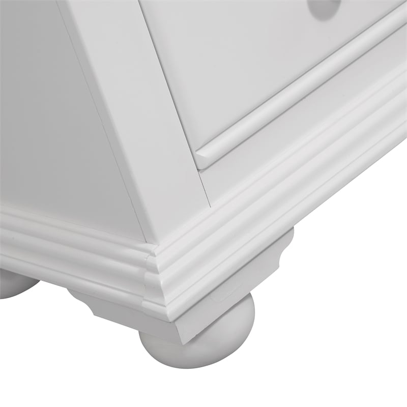 Cottage Traditions Eggshell White Wood Triple Dresser with Dressing Mirror