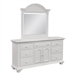 Cottage Traditions Eggshell White Wood Triple Dresser with Dressing Mirror