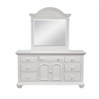 Cottage Traditions Eggshell White Wood Triple Dresser with Dressing Mirror