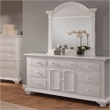 Cottage Traditions Eggshell White Wood Triple Dresser with Dressing Mirror
